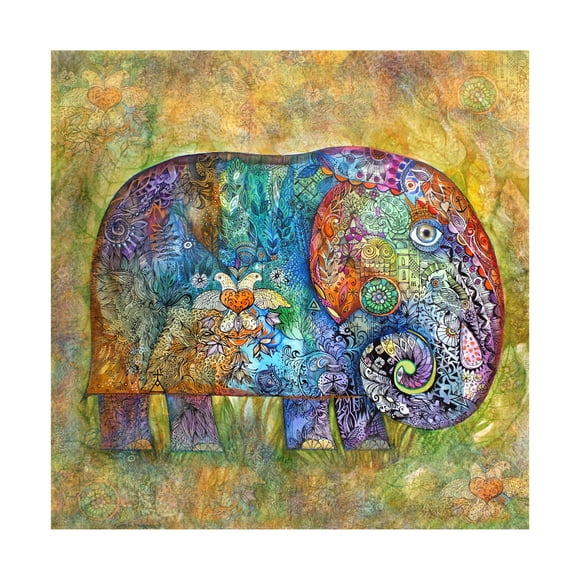 Trademark Fine Art 'Runes Elephant' Canvas Art by Oxana Ziaka