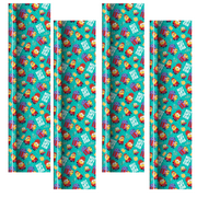 Minions Wrapping Paper, 4 Rolls Premium Paper Cartoons Gift Wrapper for Kids Boys Girls Birthday Christmas Halloween Holiday Gift Wrap 25Sq.Ft Each Roll & CUSTOM Storage Carrier