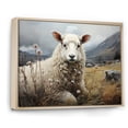 thumbnail image 2 of Designart "Sheep Charm Of Silence II" Animals Floater Framed Canvas Print, 2 of 7