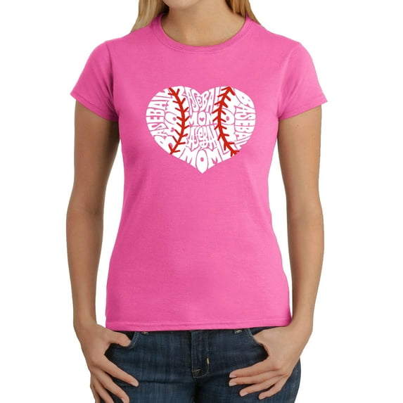 LA Pop Art Women's Word Art T-Shirt - Baseball Mom