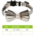 thumbnail image 2 of Plaid Cat Collars Breakaway with Bow Bell, Removable Bowtie, 2 Pack Beige Blue Plaid Kitten Bow Collar for Cats Kittens, 2 of 6