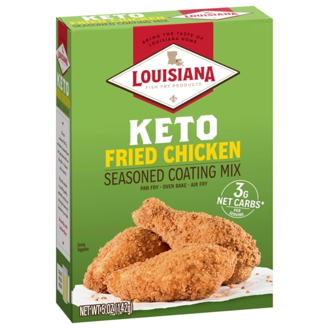 Louisiana Fish Fry Products Classic Fried Chicken Keto Seasoned Coating Mix – 5 oz, Pack of 6 – Bake, Deep Fry, & For Use in Air Fryer – Delicious & Crunchy Texture