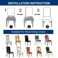 thumbnail image 6 of Dining Room Chair Covers Set of 4, Stretch Removable Washable Spandex Dining Chair Slipcovers Protectors, Kitchen Chair Covers for Dining Room Party Hotel Ceremony Banquet(Blue Foliage), 6 of 6