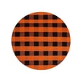 thumbnail image 2 of Lypsnake Buffalo Plaid Round Doormat, 27.5 Inch Black Orange Checkered Circular Floor Mat for Christmas Tree Base & Entryway Entrance Patio Porch Home Decor, 2 of 6