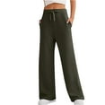thumbnail image 2 of Aleumdr Lounge Pants for Women Wide Leg Sweatpants High Waisted Baggy Yoga Palazzo Flowy Pants with Pocket, 2 of 4