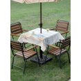 thumbnail image 4 of Outdoor Tablecloth with Umbrella Hole for Patio/Picnic/Party/Camping, Nautical Coastal Waterproof Table Cloth Square Cover Washable, Ocean Starfish Shells Conch Waves Watercolor (54"x 54"), 4 of 8