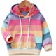 thumbnail image 1 of Sudadera con capucha de algodón rosa para niñas Tops arcoíris, 1 of 7