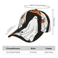 thumbnail image 2 of Honeii Halloween Ghosts And Pumpkins Print Hat, Women's Baseball Hat Unisex Fit, Baseball Cap,Adjustable One Size, 2 of 6