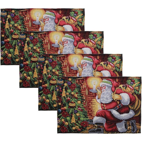 Ensemble de 4 Napperons Tapisserie Père Noël