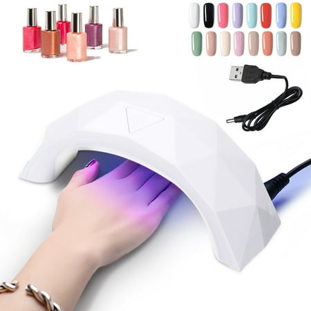 Uv Lamp Gel Nails Portable 9W UV LED Nail Dryer Gel Polish Lamp Light Curing Phototherapy Machine Nail Polish ()