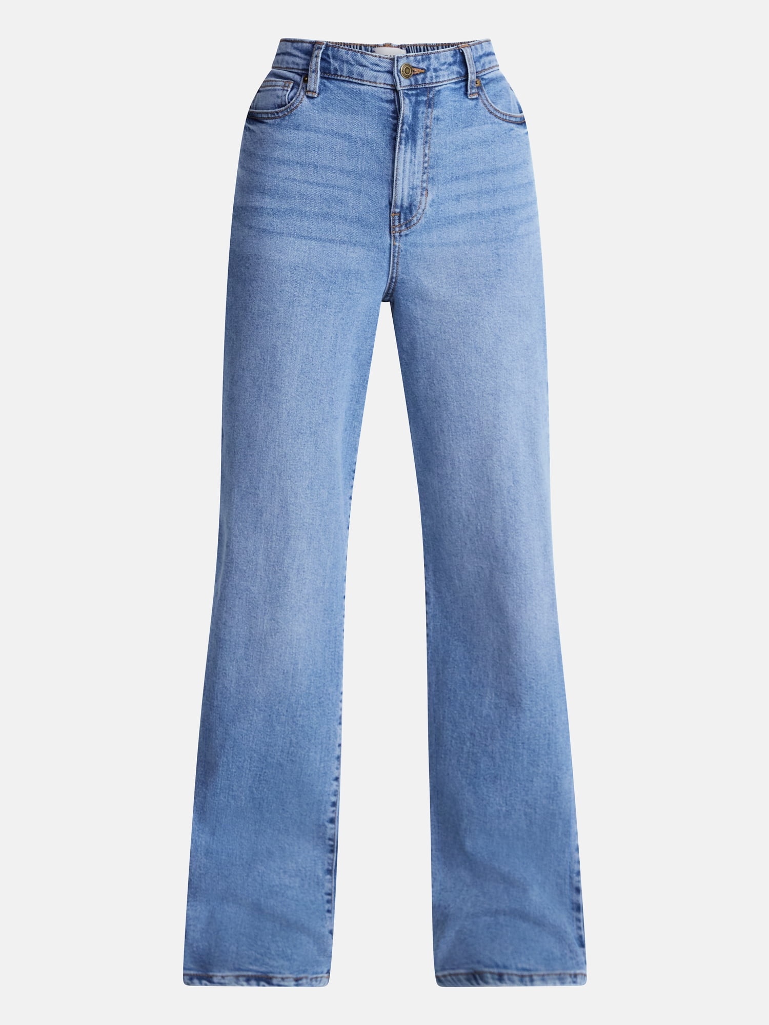 No Boundaries High Rise Baggy Wide Leg Jeans, 34'' Inseam, Women's and Women's Plus, Sizes XXS-4X