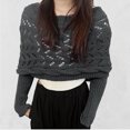 thumbnail image 4 of Knitted Double Sleeve Scarf,Scarf with Sleeves for Women,Women's Knitted Double Sleeve Scarf,Hollow Shawl Scarf With Sleeve,Sweater Scarf for Women,Dark Gray, 4 of 8