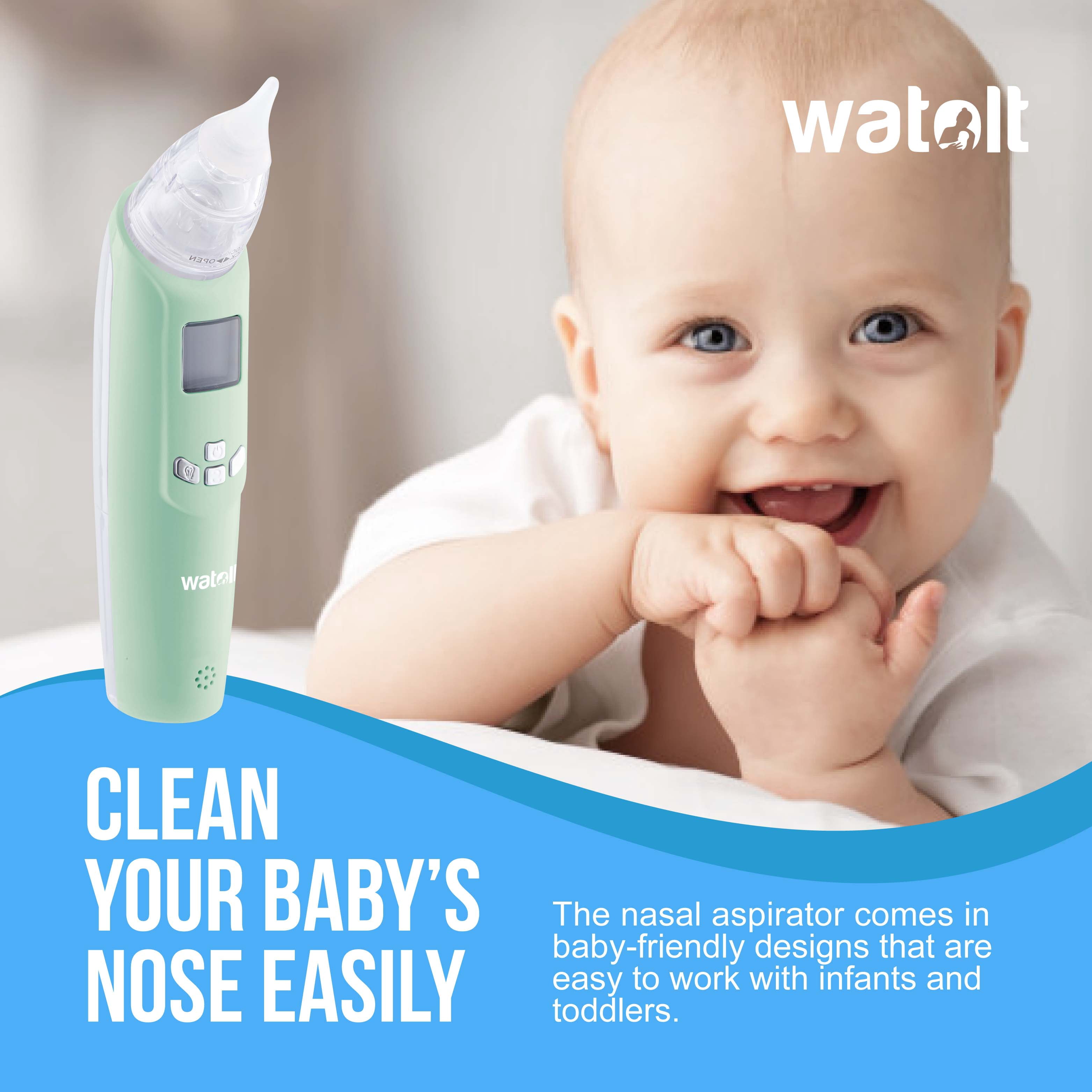 Watolt Baby Nasal Aspirator - Electric Nose Suction for Baby - Automatic Booger Sucker for Infants - Battery Powered Snot Mucus Remover for Kids Toddlers