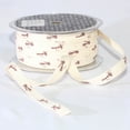 thumbnail image 2 of The Ribbon People Brown and Beige Fishing Print Woven Edge Craft Ribbon 0.37" x 54 Yards, 2 of 2