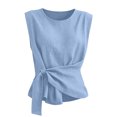 thumbnail image 4 of Women's Crew Neck Sleeveless Blouse Relaxed Fit Casual Versatile Blouse Summer Blouse, 4 of 4