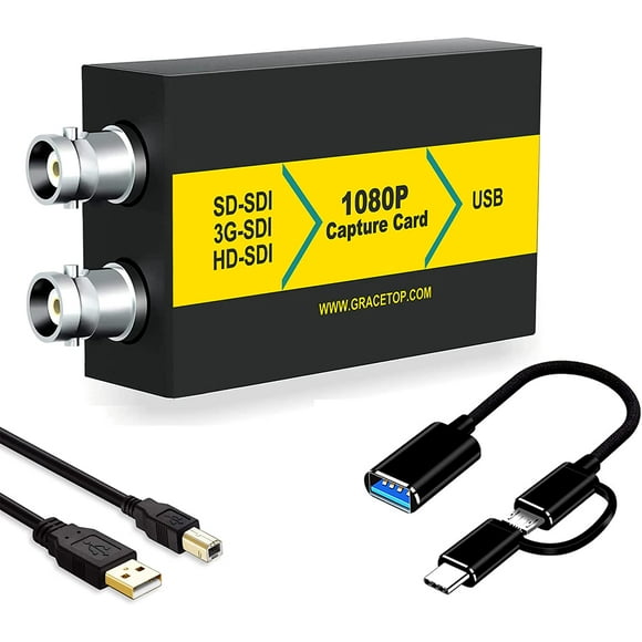 SDI Capture Card, 1080P SDI to USB 3.0 Video Capture Card, SDI to USB Capture Card for Game Streaming Video Recording for Windows, Linux, OS