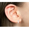 thumbnail image 3 of Sterling Silver Channel-Set Cubic Zirconia Huggy Huggie Hoops Earrings 14.5 mm, 3 of 5