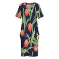 thumbnail image 6 of Tulip Bird Garden Print Loose Pocket Dress Dresses Summer Summer Dresses for Women, 6 of 9