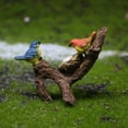 thumbnail image 6 of Birds Perched on Branches Flower Pot Hugger Figurines, Mini Resin Birds Sculpture Outdoor Statues Planter Pot Terrarium Fish Tank Edge Bonsai Craft Decor Fairy Garden Accessories, 6 of 8