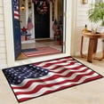 thumbnail image 4 of Tepsmf American Flag Area Rug 23.6x15.7, United States Rug USA Federations Stars Carpet, Geometric Stripes Non Slip Blue White and Red Decorative Rug for Bedroom, 4 of 7