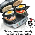 thumbnail image 3 of Dual Breakfast Sandwich Maker with Timer, Ready in 5 Minutes, Removable Dishwasher Safe PFAS-Free Non-Stick Egg Cooker Ring, Silver, 3 of 5