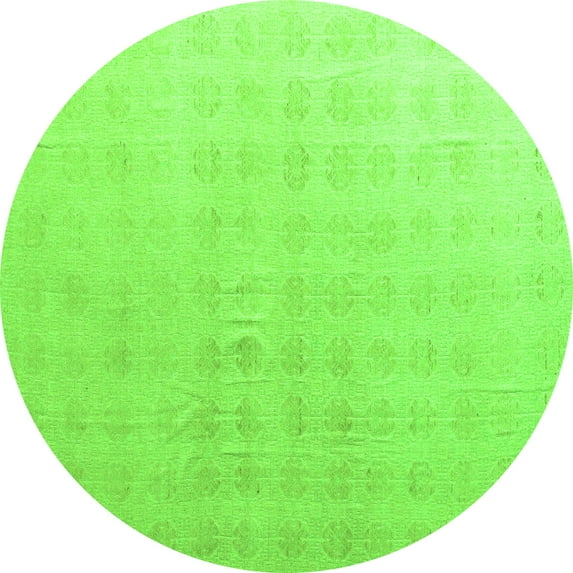 Ahgly Company Indoor Round Abstract Green Modern Area Rugs, 6' Round