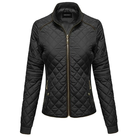 Red Reversible Fleece - FashionOutfit Women's Quilted Puffer Jacket With Fleece Lining