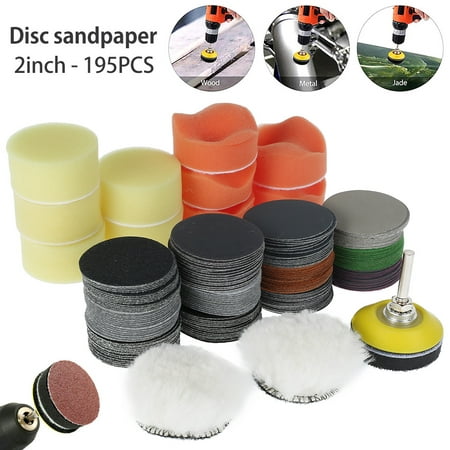 

Yous Auto 195pcs 2 Inch Sanding Discs Pad Set Wet Dry Sanding Discs Round Surface Conditioning Disc 60/80/100/150/240/400/800/1200/2000/3000/5000/10000 Grit Hook and Loop Flocking Sandpaper Disk
