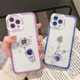 thumbnail image 2 of Compatible with iPhone 14 Pro Max Astronaut Case Women Girls Cute Clear Case Camera Lens Full Protection Soft Silicone Shockproof Case for iPhone 14 Pro Max 5g 6.7 inch (Blue a), 2 of 12