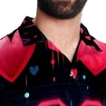 thumbnail image 5 of Valentine's Day Love ECG Men's Short Sleeve Button Down Hawaiian Beach Printed Casual Shirts, 5 of 6