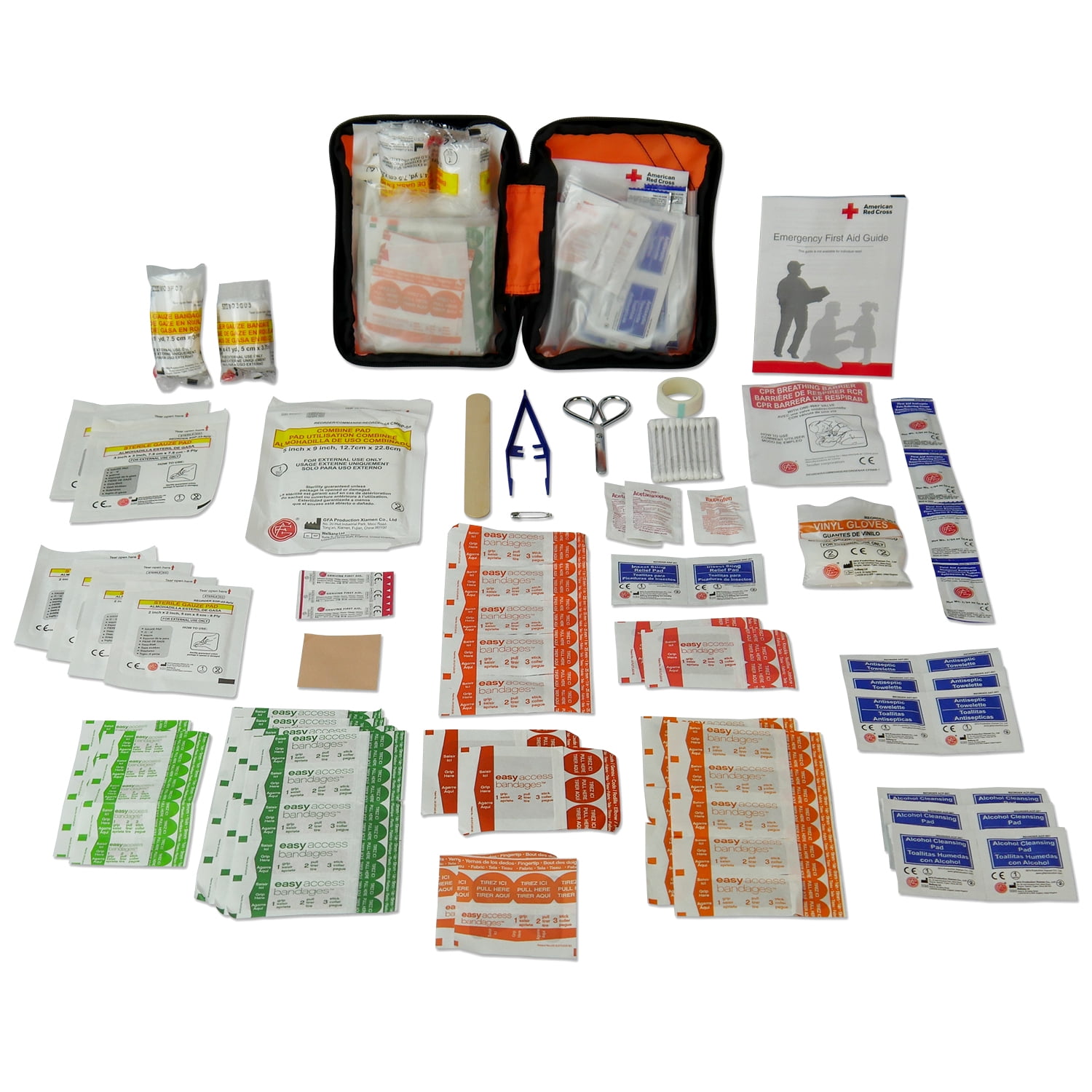 Ready America 4 Person Emergency Kit with Food, Water, and First-Aid Supplies