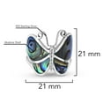 thumbnail image 3 of Captivating Butterfly Motif Rainbow Abalone Statement Sterling Silver Ring-12, 3 of 7