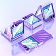 thumbnail image 4 of Compatbile with Z Flip 5 Case with Hinge Protection,Samsung Flip 5 Heavy Duty Shockproof Full Body Protective Plating Phone Case Cover for Galaxy Z Flip 5 5G(2023)-Purple, 4 of 12
