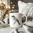 thumbnail image 2 of Bird Watching Mug, Pied Flycatcher Song Bird Mug, 11oz or 15oz White Ceramic Coffee Mug Gift for Bird Watchers, 2 of 9