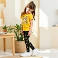 thumbnail image 5 of Spazoro Girls Outfit Sets, T-Shirts and Leggings 2 PC Flower Print Summer 100%Cotton Casual Wear Sets for Kids Yellow Size 4 T, 5 of 8