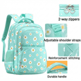 thumbnail image 5 of 3-Piece Backpack Set,Large Capacity Daisy Print Backpack with Insulated Lunch Bag & Pencil Pouch,Waterproof with Laptop Compartment & Side Pocket, 5 of 7