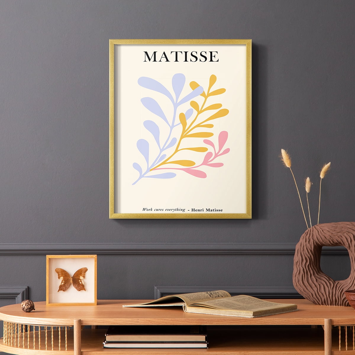 Matisse CDLXXXI in Gold Solid Wood Framed Print No Nail Hanging