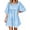 Light blue, variant on 3/4 Sleeve Women High Waist Patchwork Loose Mini Babydoll Dress