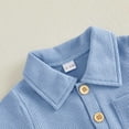 thumbnail image 5 of CAICJ98 Baby Boy Summer Outfits Button Short Sleeve Polo Shirts Romper Casual Shorts Set Infant Newborn Clothes (Blue,6-12 Months), 5 of 6