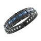 ProExl Mens Magnetic Titanium Bracelet Carbon Black Blue for Arthritis and Carpel Tunnel, Size Adjuster, Gift Box (7.5) – image 1 sur 5