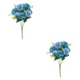 thumbnail image 3 of maskred 1/2/3/5 Artificial Flower Bouquet Home Decor Wedding Party Fake Flower blue 2PCS, 3 of 6