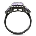 thumbnail image 2 of Womens Black Purple Ring Squared Anillo Para Mujer Stainless Steel Ring with AAA Grade CZ in Amethyst Naples, 2 of 5