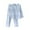 Light Blue, variant on Xunlbb Womens Sleepwear Ladies' Fashion V-neck Printed Pajamas With Foldable Long Sleeves Pants Home Clothes Sets M-XL