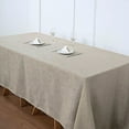 thumbnail image 6 of BalsaCircle 90" x 132" Beige Rectangular Premium Polyester Faux Burlap Tablecloth Reception, 6 of 8