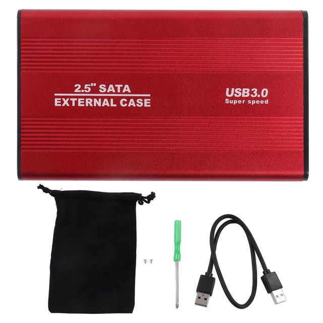 Carcasa para disco duro externo de 2,5 pulgadas y 4 TB, con indicador LED, carcasa de aluminio, puerto USB 3.0 de 5 Gbps, intercambiable en caliente, color rojo