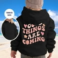 thumbnail image 2 of MIASHUI Kids Hoodie Letter Print Oversized Hoodies for Teen Girls Graphic Clothes,Black,3-4 Years, 2 of 5