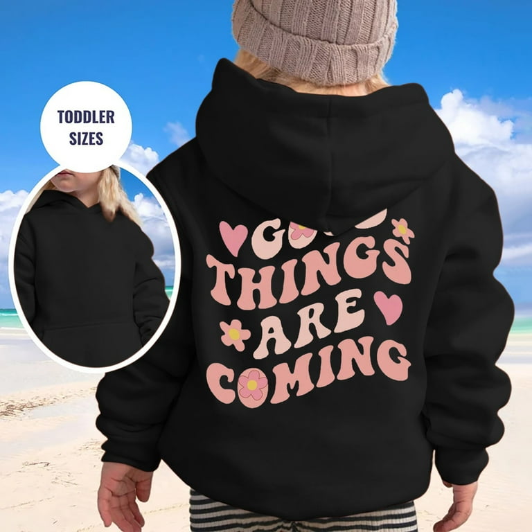 YTIANH Custom Hoodies Girl s Hoodie Long Sleeve Soft Sweatshirt Graphic Hoody Kids Cute Pullovers Top Clothes for Girls Black 11 12 Years Walmart