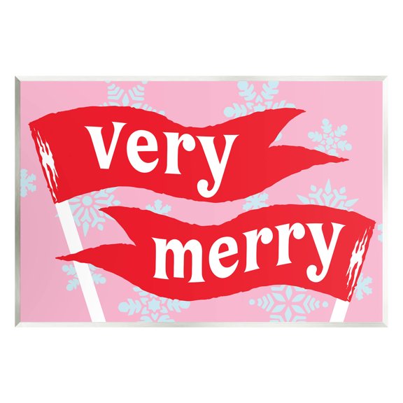 Very Merry Bold Holiday Flags Holiday Graphic Art Unframed Art Print Wall Art