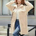 thumbnail image 2 of Patlollav Women Winter Coat Long Sleeve Solid Single-Breasted Diamond Oversized Jacket, 2 of 6