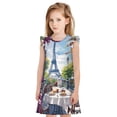 thumbnail image 1 of Balery Parisian Cafe With Eiffel Camisón de princesa para niñas, pijama de algodón con mangas abullonadas, suave y bonito.-XX-Large, 1 of 6